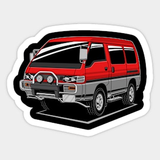 Jdm red delica classic Sticker